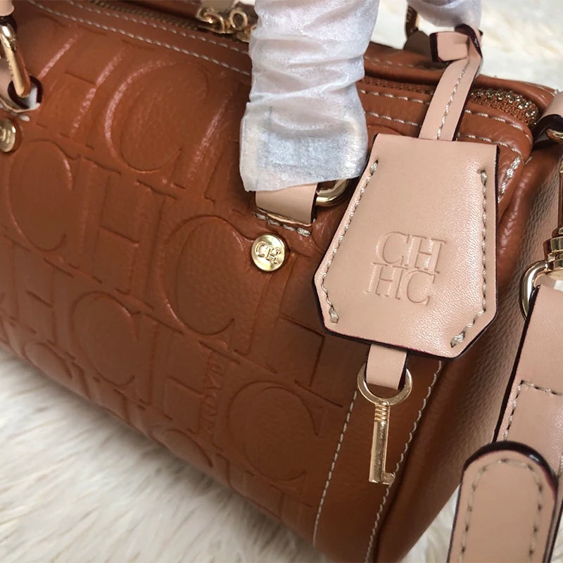 CH High Quality PU Material Multifunctional Tote Bag Zipper Lock Fashion Design Large Capacity Printed Commuter Tote Bag