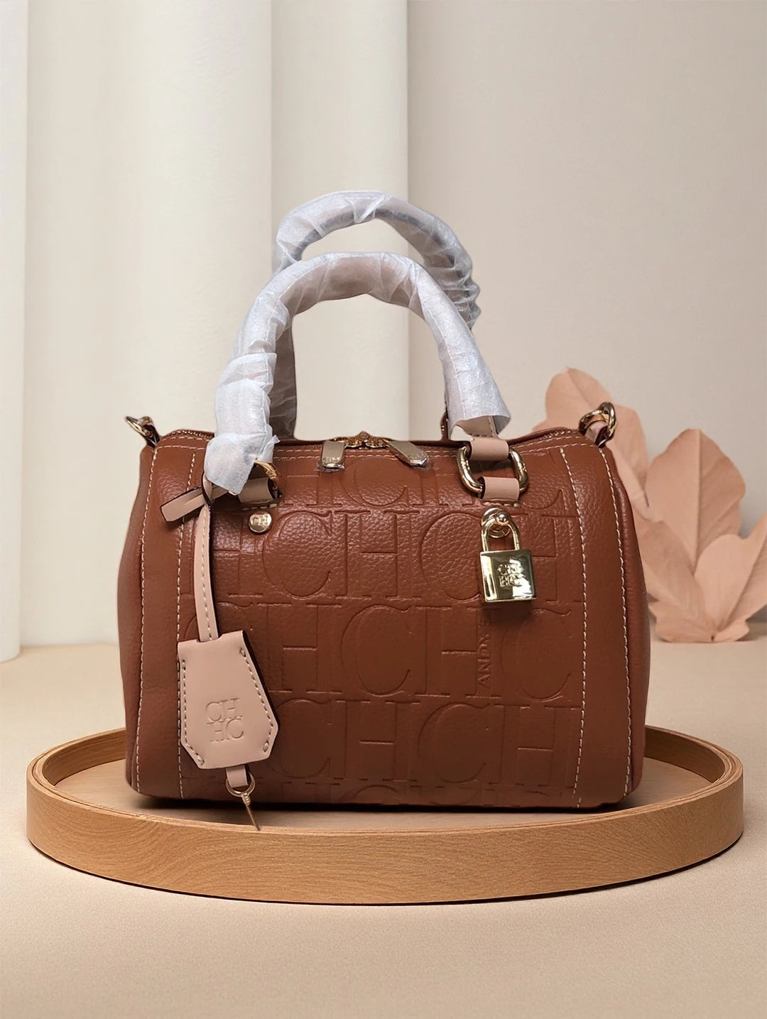 CH High Quality PU Material Multifunctional Tote Bag Zipper Lock Fashion Design Large Capacity Printed Commuter Tote Bag