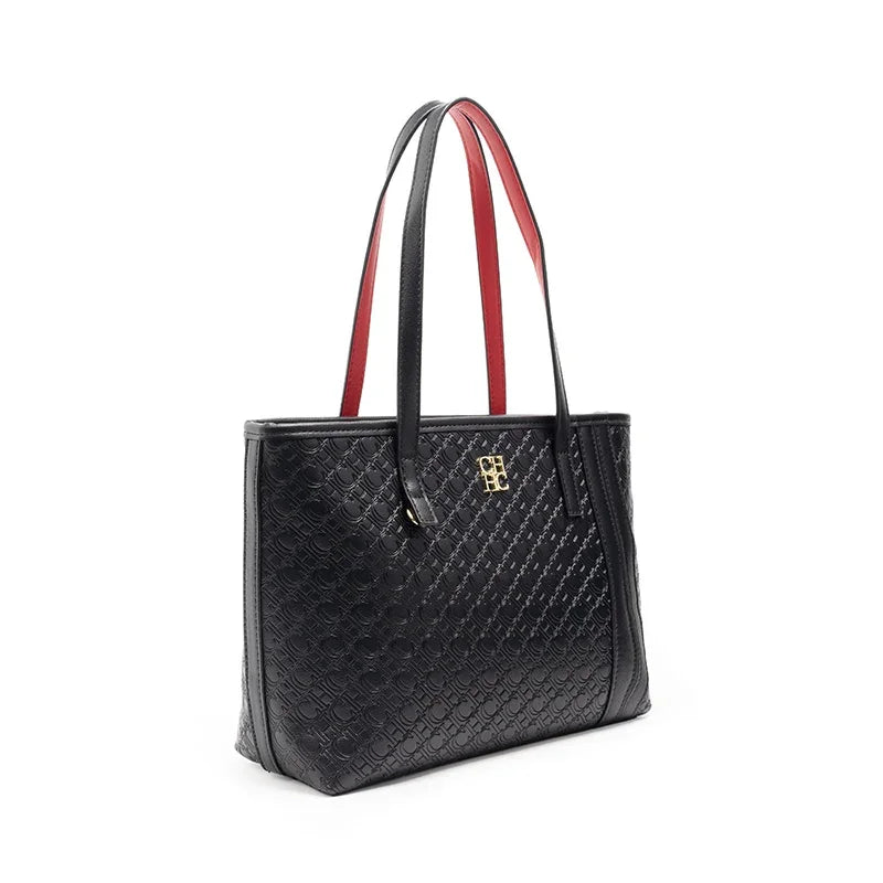 CH Solid Color Large Capacity Women's Shoulder Bag Everyday Multi-Functional Style Crossbody Bag Monogram Printed Tote Bag