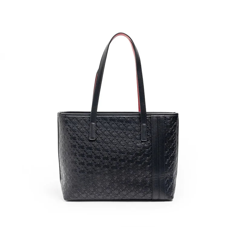 CH Solid Color Large Capacity Women's Shoulder Bag Everyday Multi-Functional Style Crossbody Bag Monogram Printed Tote Bag