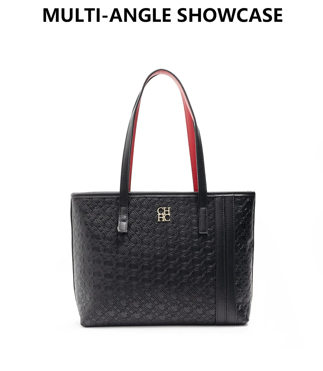 CH Solid Color Large Capacity Women's Shoulder Bag Everyday Multi-Functional Style Crossbody Bag Monogram Printed Tote Bag