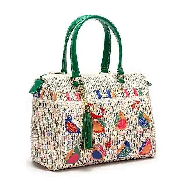 CH Women's Commuter Crossbody Bag 2025 Spring New Colorful Printed Women's Handbags Monogram Bronze Fashion Luxury Design