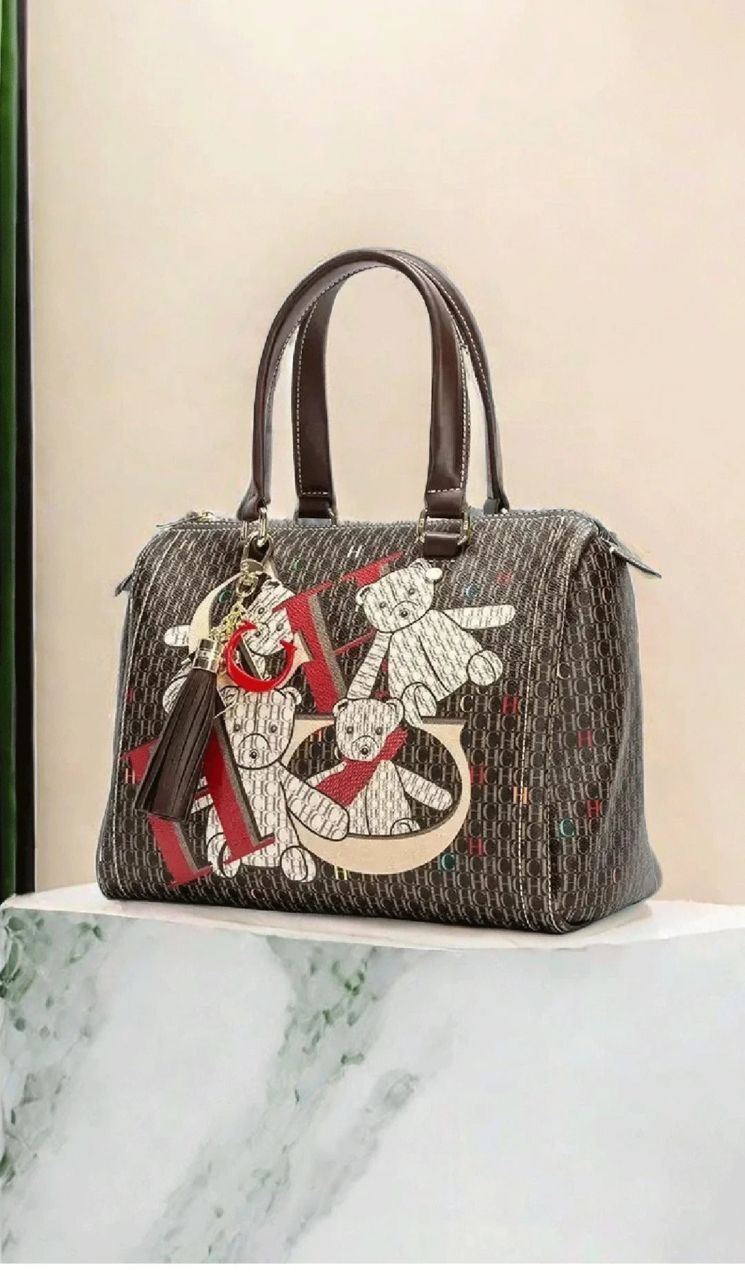 CH Women's Commuter Crossbody Bag 2025 Spring New Colorful Printed Women's Handbags Monogram Bronze Fashion Luxury Design