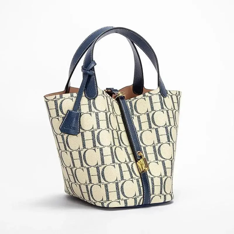 CH Large Capacity Commuter Travel Crossbody Bag Luxury Brand Women's Shoulder Bag Fashion Women's Handbag PVC Jacquard Texture