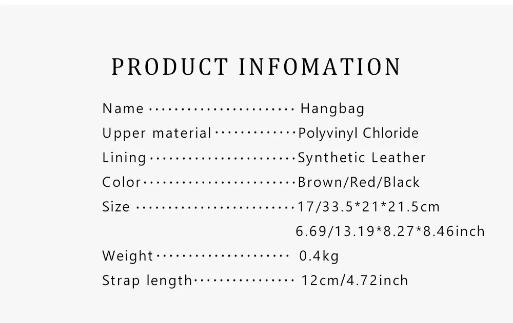 CH Large Capacity Commuter Travel Crossbody Bag Luxury Brand Women's Shoulder Bag Fashion Women's Handbag PVC Jacquard Texture
