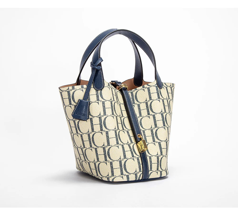CH Large Capacity Commuter Travel Crossbody Bag Luxury Brand Women's Shoulder Bag Fashion Women's Handbag PVC Jacquard Texture