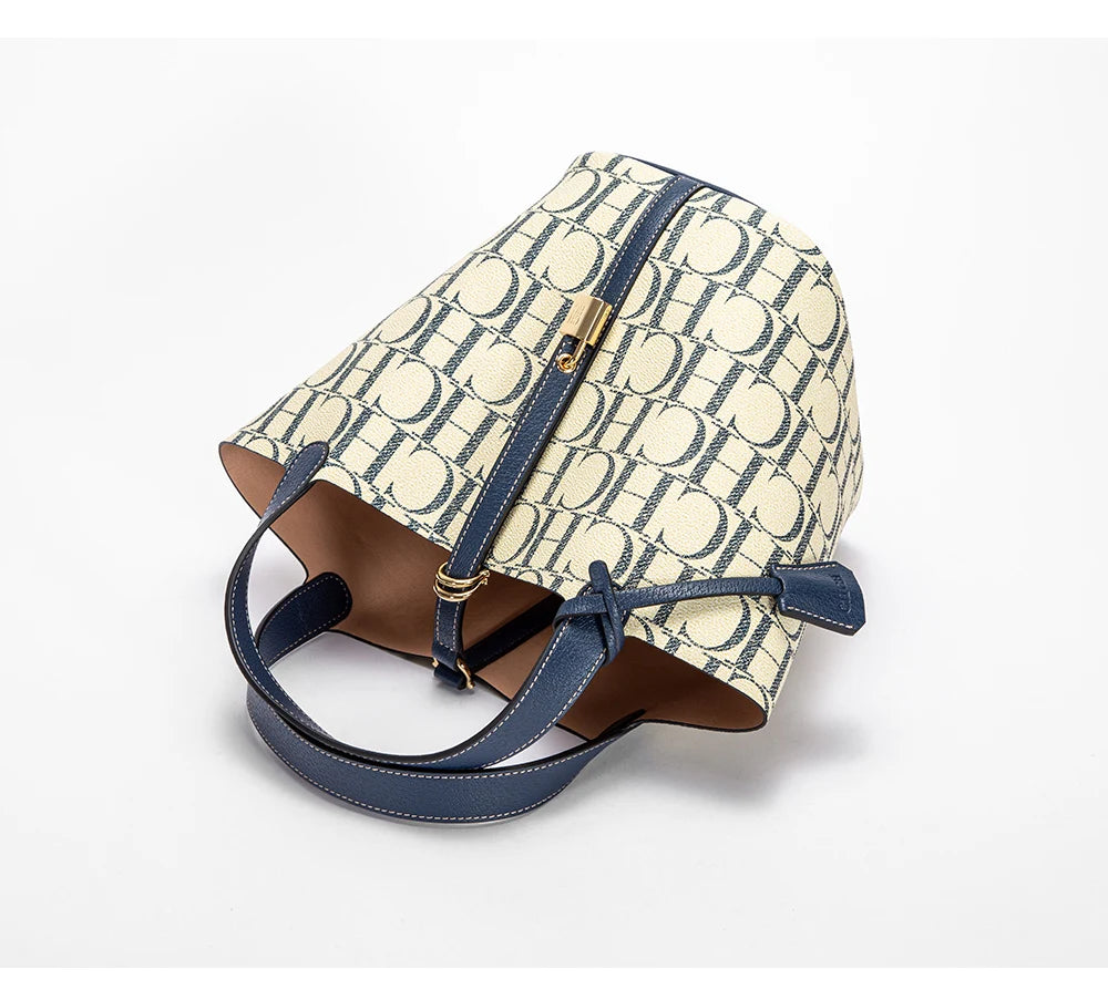 CH Large Capacity Commuter Travel Crossbody Bag Luxury Brand Women's Shoulder Bag Fashion Women's Handbag PVC Jacquard Texture