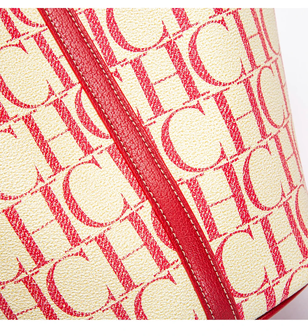 CH Large Capacity Commuter Travel Crossbody Bag Luxury Brand Women's Shoulder Bag Fashion Women's Handbag PVC Jacquard Texture