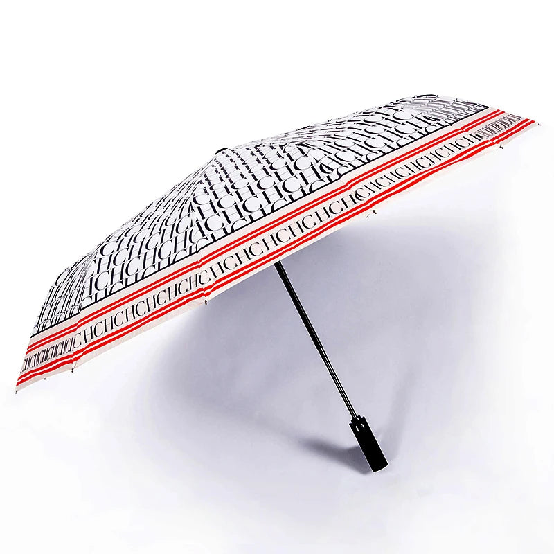 CH Alphabet Print Design Simple Fashion Style Umbrella Versatile Multifunctional Umbrella Easy To Carry Semi-automatic Umbrella