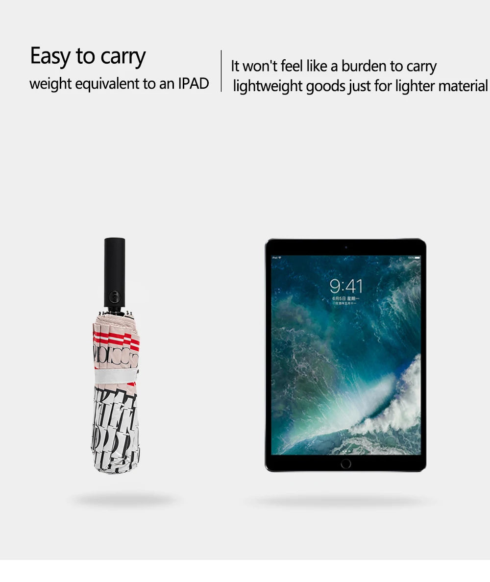 CH Alphabet Print Design Simple Fashion Style Umbrella Versatile Multifunctional Umbrella Easy To Carry Semi-automatic Umbrella