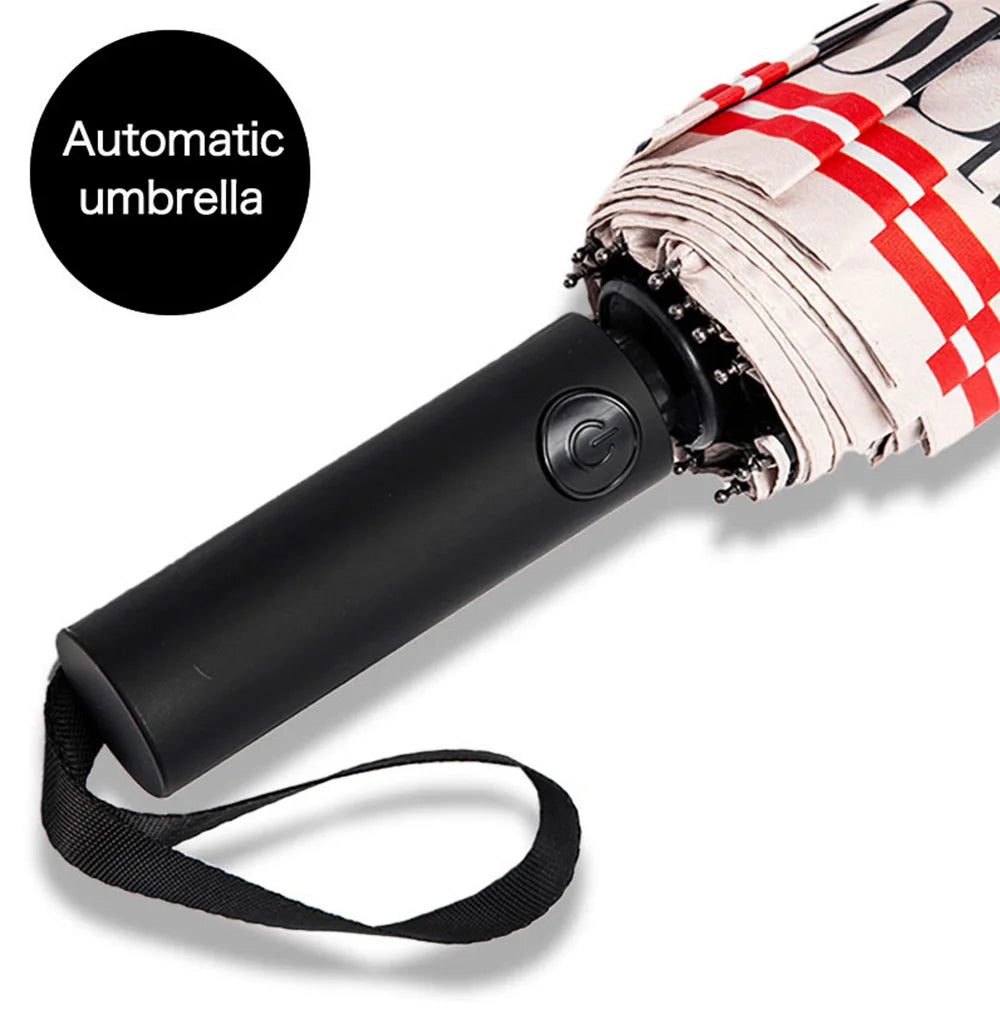 CH Alphabet Print Design Simple Fashion Style Umbrella Versatile Multifunctional Umbrella Easy To Carry Semi-automatic Umbrella