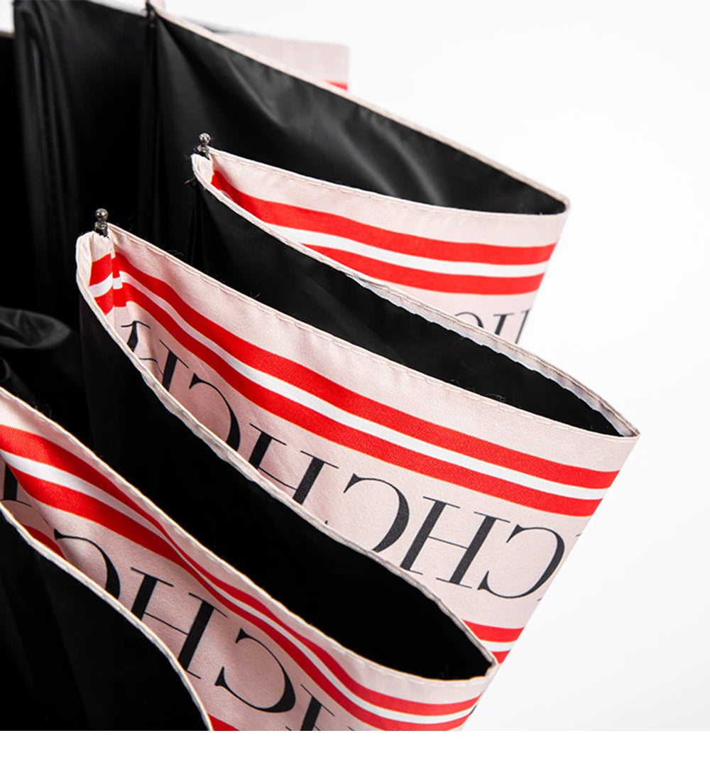 CH Alphabet Print Design Simple Fashion Style Umbrella Versatile Multifunctional Umbrella Easy To Carry Semi-automatic Umbrella