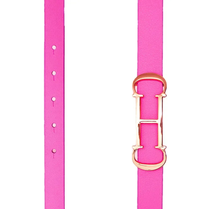 CH Fashionable Women's Belt Designer 2025 New PVC Material Length Adjustable Send Perforated Gift Box Package Women's Belt