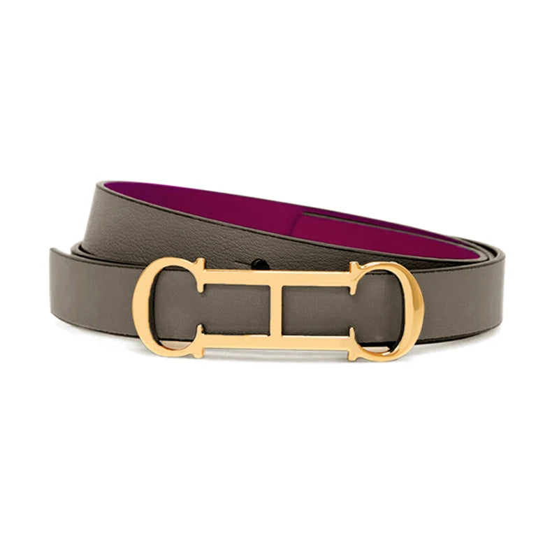 CH Fashionable Women's Belt Designer 2025 New PVC Material Length Adjustable Send Perforated Gift Box Package Women's Belt