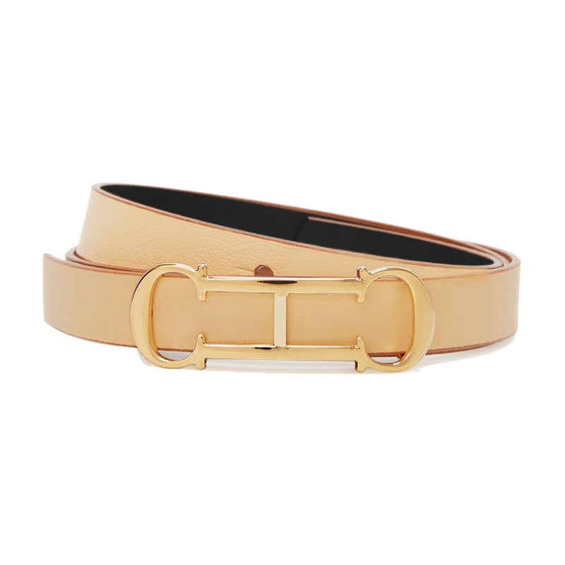 CH Fashionable Women's Belt Designer 2025 New PVC Material Length Adjustable Send Perforated Gift Box Package Women's Belt