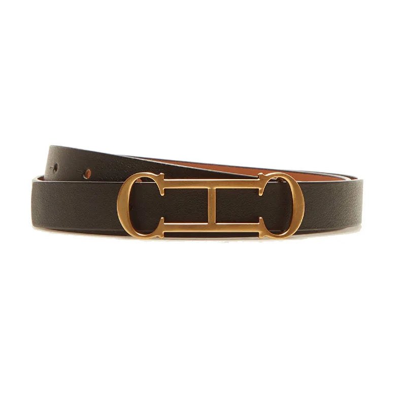 CH Fashionable Women's Belt Designer 2025 New PVC Material Length Adjustable Send Perforated Gift Box Package Women's Belt