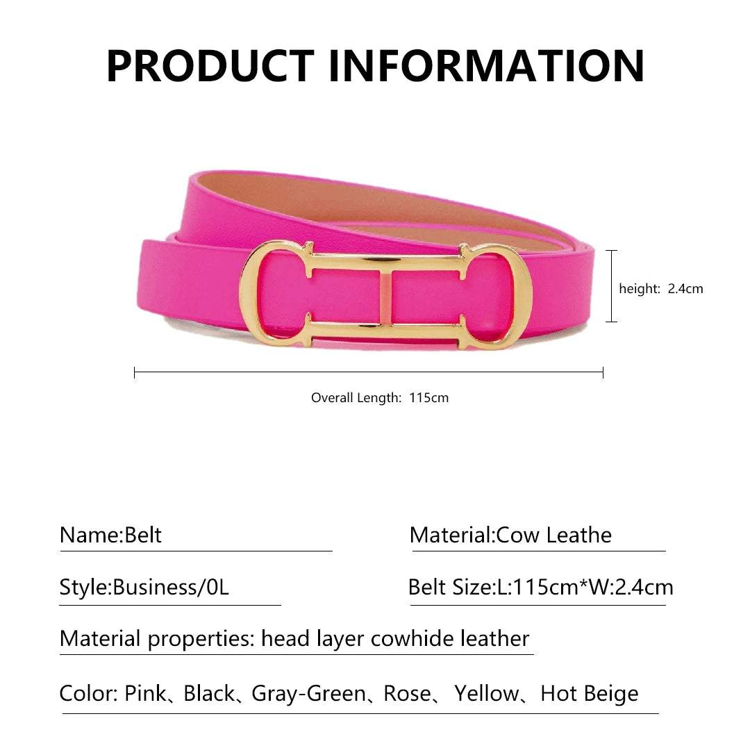 CH Fashionable Women's Belt Designer 2025 New PVC Material Length Adjustable Send Perforated Gift Box Package Women's Belt