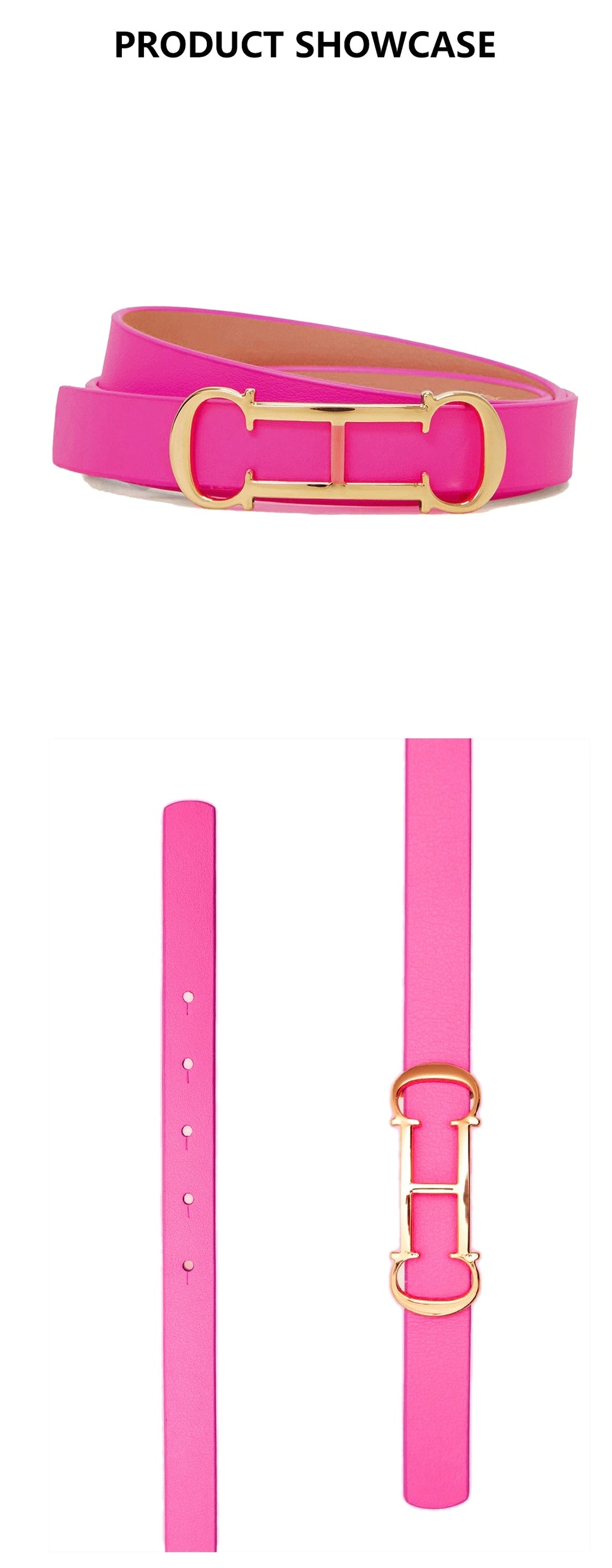 CH Fashionable Women's Belt Designer 2025 New PVC Material Length Adjustable Send Perforated Gift Box Package Women's Belt