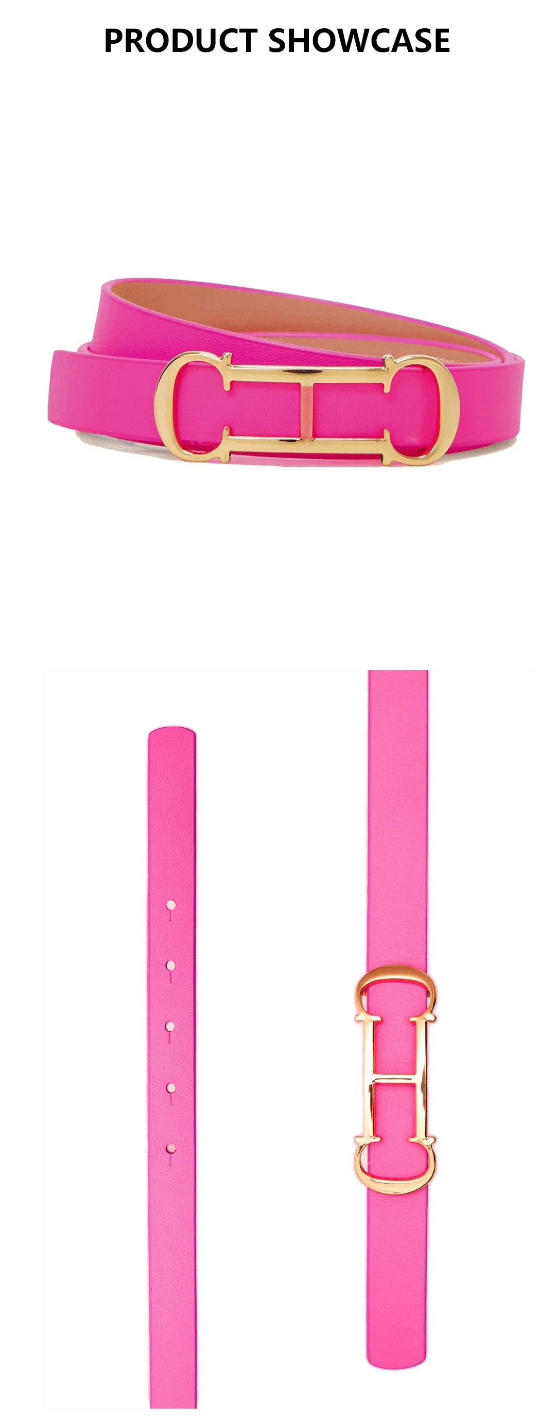 CH Fashionable Women's Belt Designer 2025 New PVC Material Length Adjustable Send Perforated Gift Box Package Women's Belt