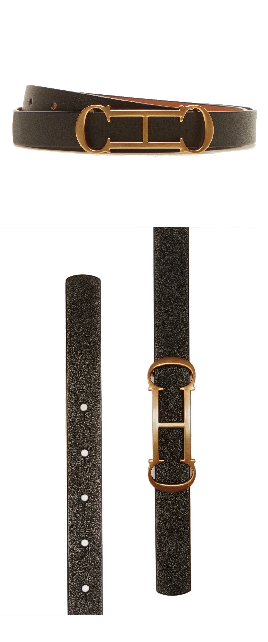 CH Fashionable Women's Belt Designer 2025 New PVC Material Length Adjustable Send Perforated Gift Box Package Women's Belt