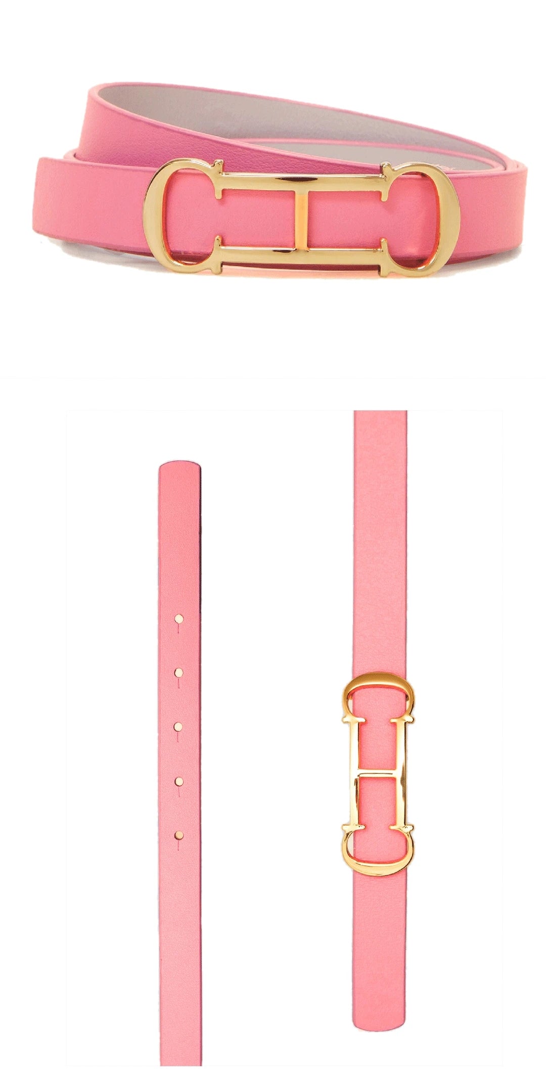 CH Fashionable Women's Belt Designer 2025 New PVC Material Length Adjustable Send Perforated Gift Box Package Women's Belt