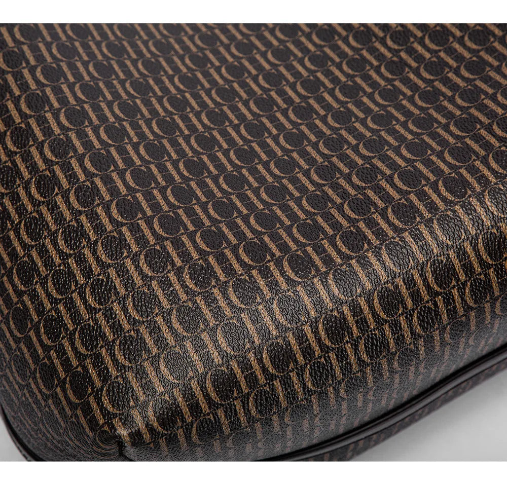 CH Alphabet Print Design Ladies Large Capacity Tote Bag Daily Commuter Ladies Fashion Shoulder Bag Premium Versatile Leather