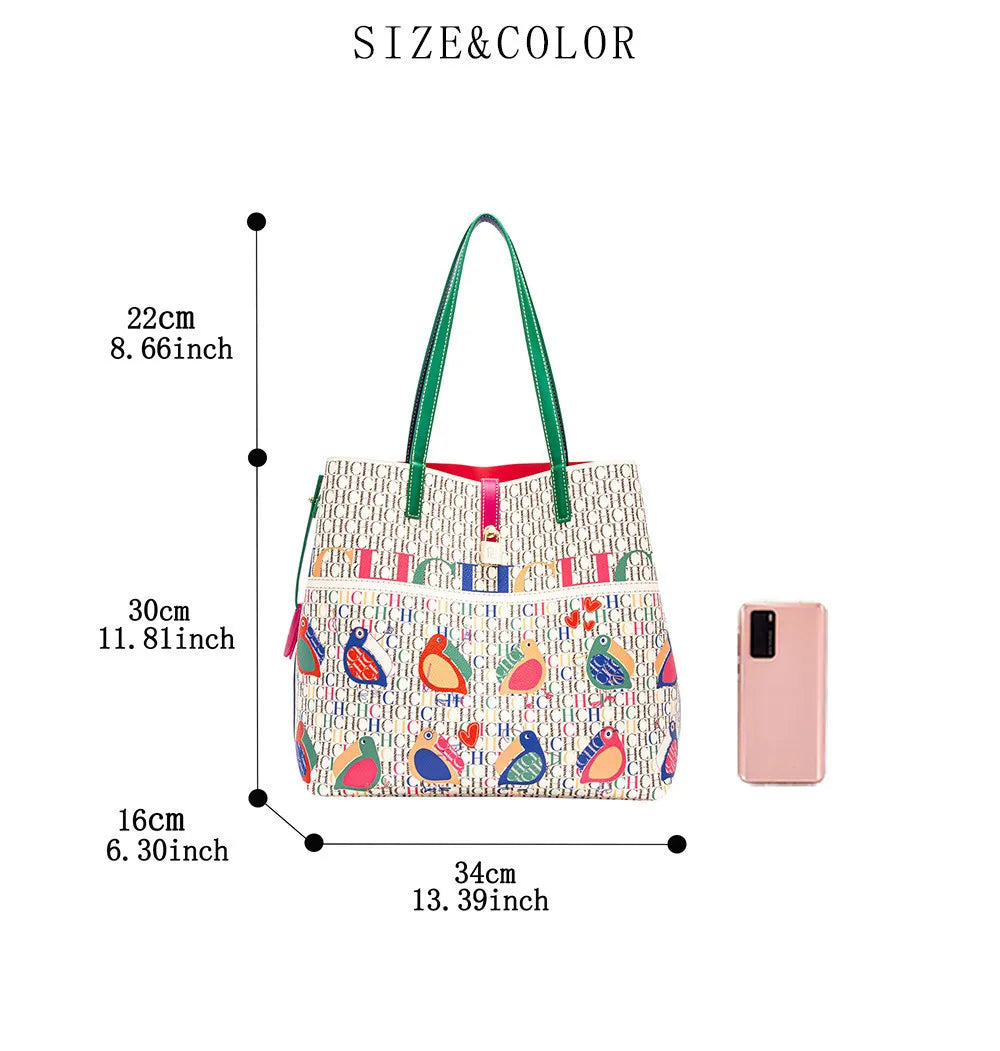 CH Ladies Handbag Large Capacity Shoulder Bag Ladies Handbag Luxury Brand 2024 New Multifunctional Fashion Design Classic Retro
