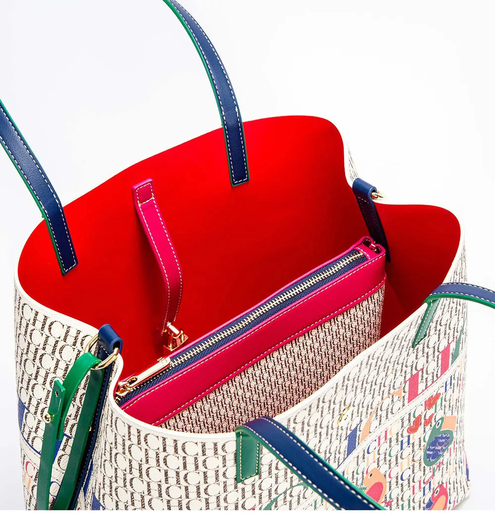 CH Ladies Handbag Large Capacity Shoulder Bag Ladies Handbag Luxury Brand 2024 New Multifunctional Fashion Design Classic Retro