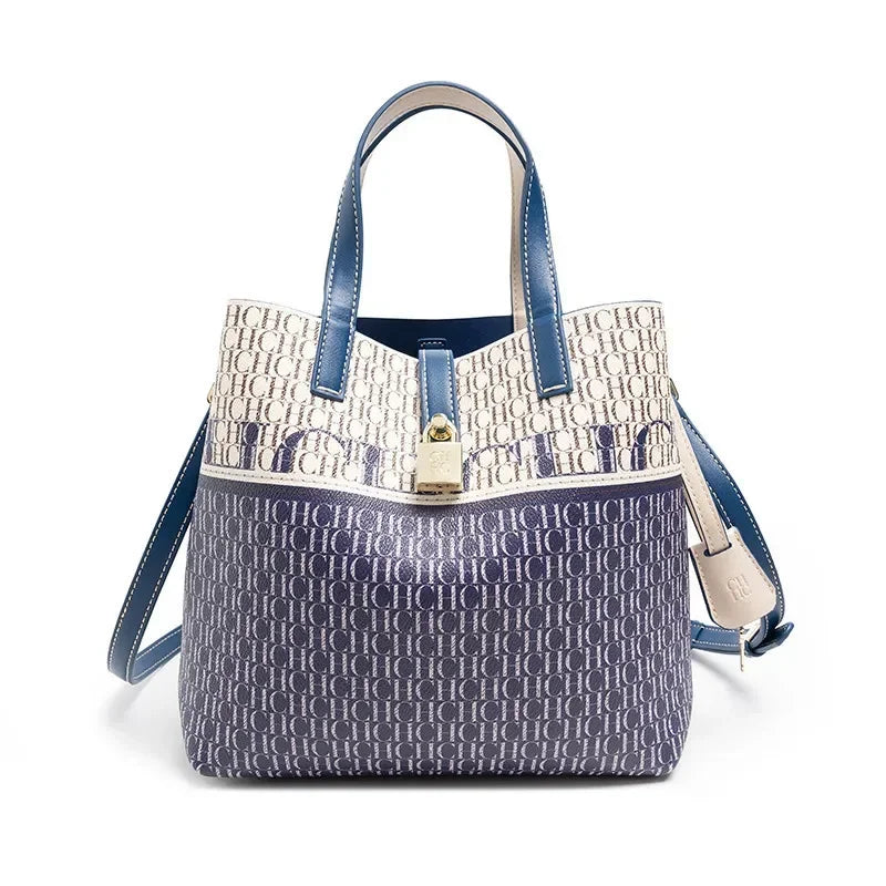 CH Classic Printing Tote Bag Large Capacity Fashion Shopping Bag Fashion Design Exquisite Floral Printing Ladies Shoulder Bag