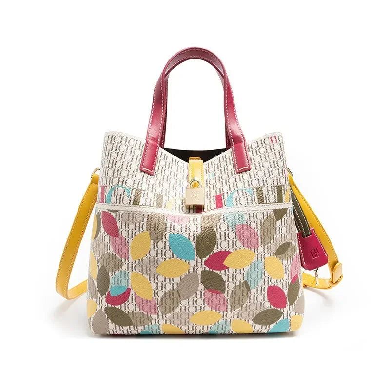 CH Classic Printing Tote Bag Large Capacity Fashion Shopping Bag Fashion Design Exquisite Floral Printing Ladies Shoulder Bag