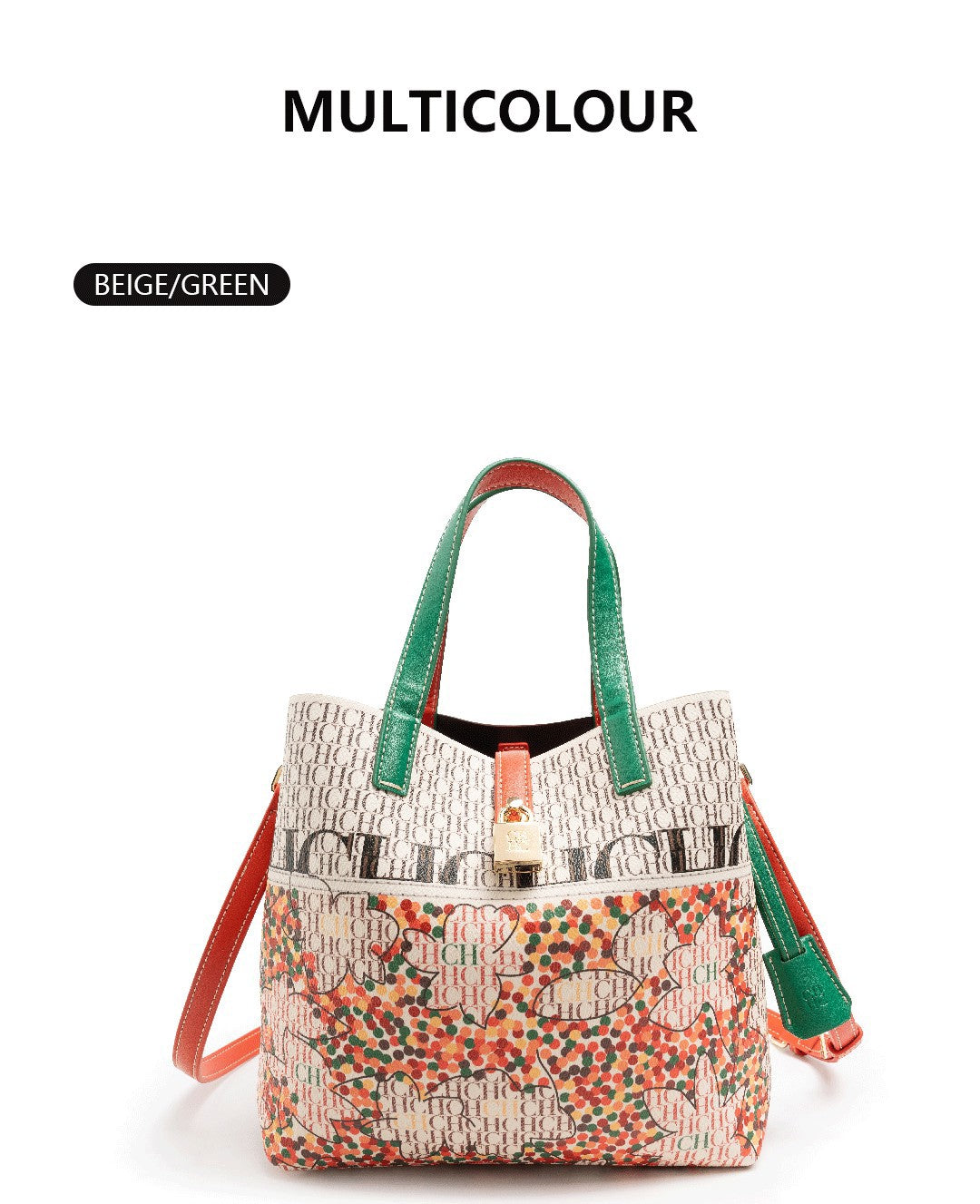 CH Classic Printing Tote Bag Large Capacity Fashion Shopping Bag Fashion Design Exquisite Floral Printing Ladies Shoulder Bag