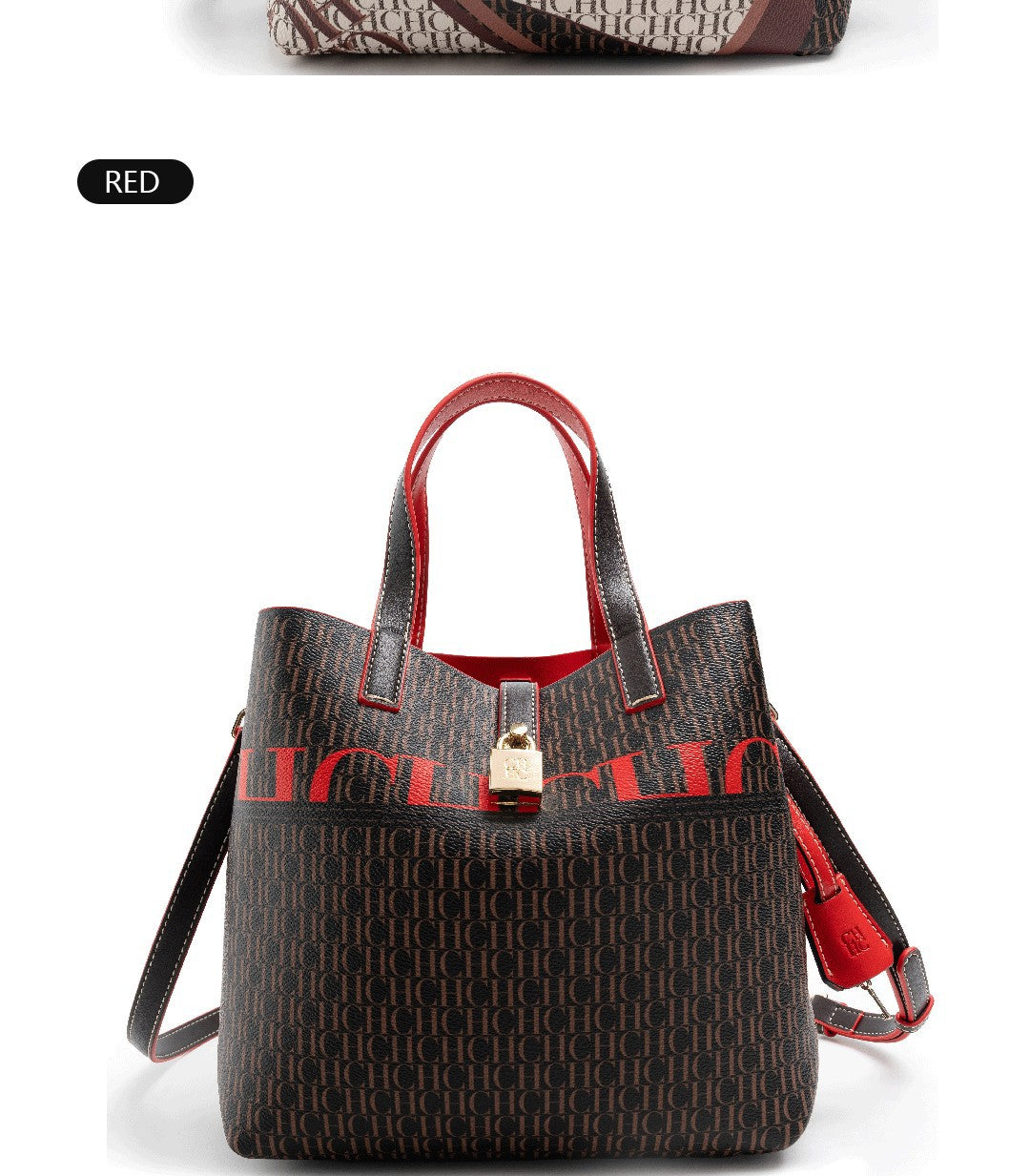 CH Classic Printing Tote Bag Large Capacity Fashion Shopping Bag Fashion Design Exquisite Floral Printing Ladies Shoulder Bag