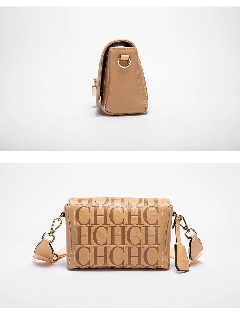 CH Women's Shoulder Bag Luxury Brand 2024 Fashion Solid Color Printed Handbag Fashion Design Model Metal Accessories Buckle