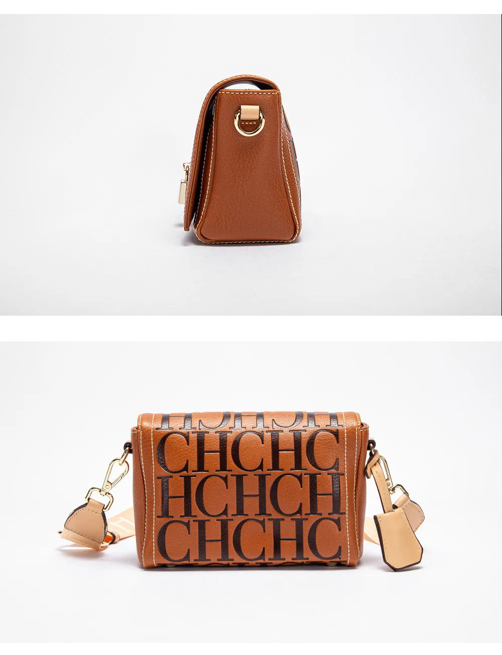 CH Women's Shoulder Bag Luxury Brand 2024 Fashion Solid Color Printed Handbag Fashion Design Model Metal Accessories Buckle