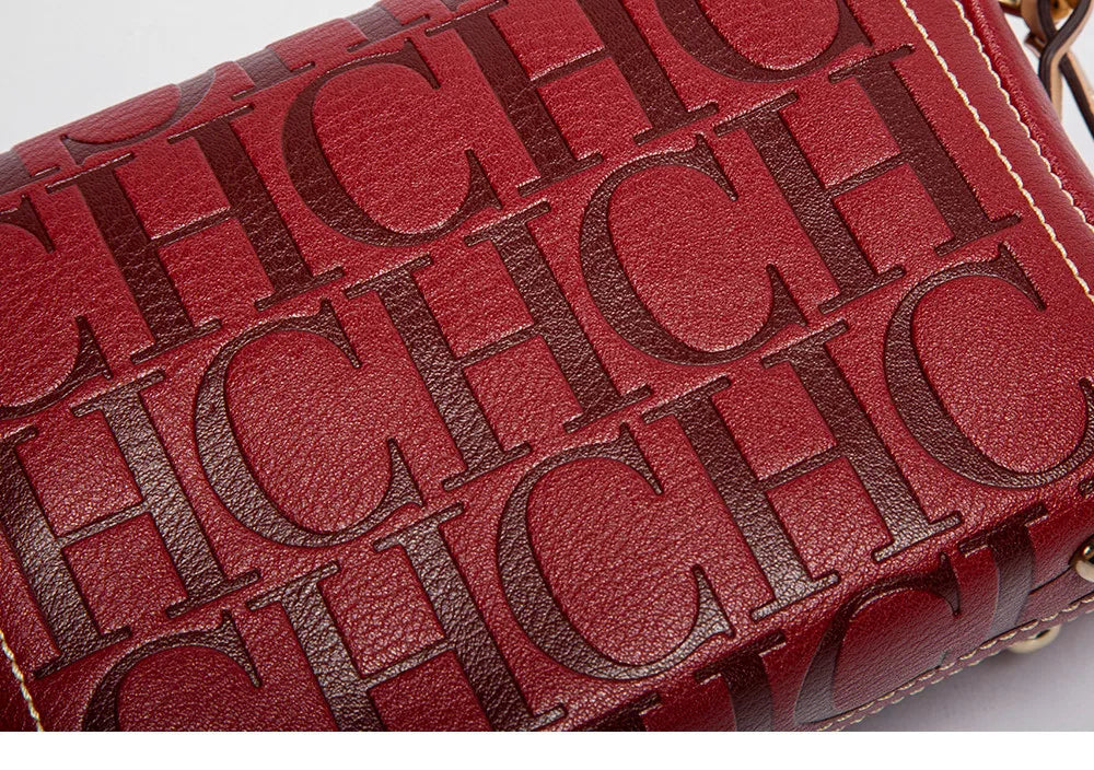 CH Women's Shoulder Bag Luxury Brand 2024 Fashion Solid Color Printed Handbag Fashion Design Model Metal Accessories Buckle