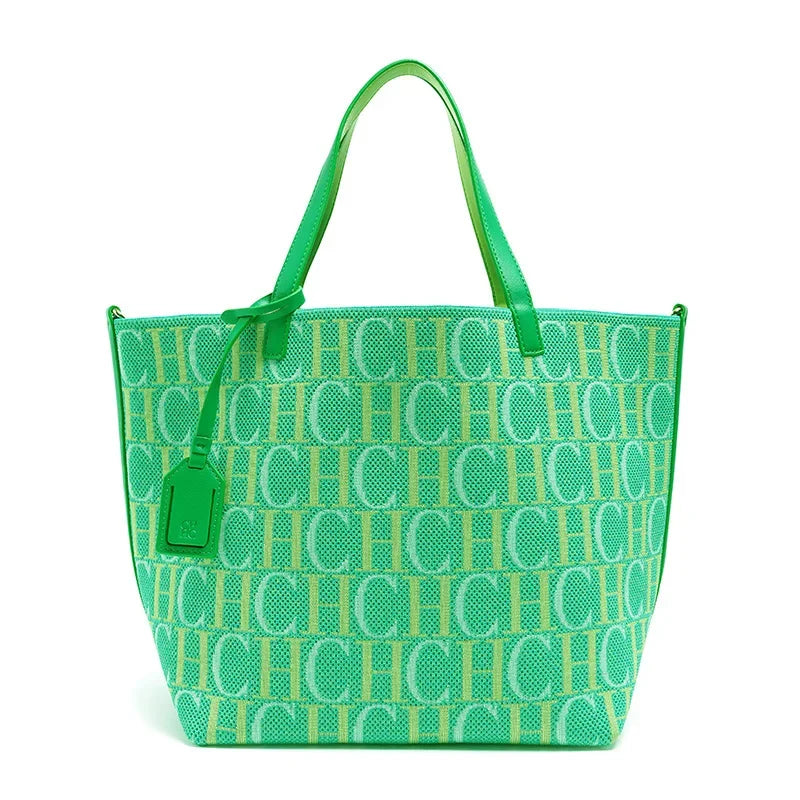 CH Fashion Simple Women's Commuter Travel Bag Classic Retro Large Capacity Pure Color Bucket Bag Trend Letter Ladies Handbag