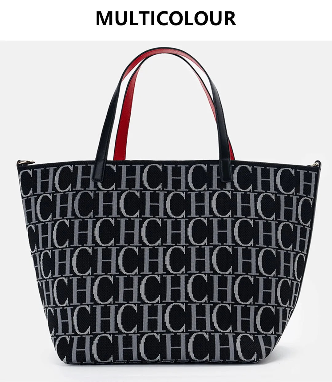 CH Fashion Simple Women's Commuter Travel Bag Classic Retro Large Capacity Pure Color Bucket Bag Trend Letter Ladies Handbag