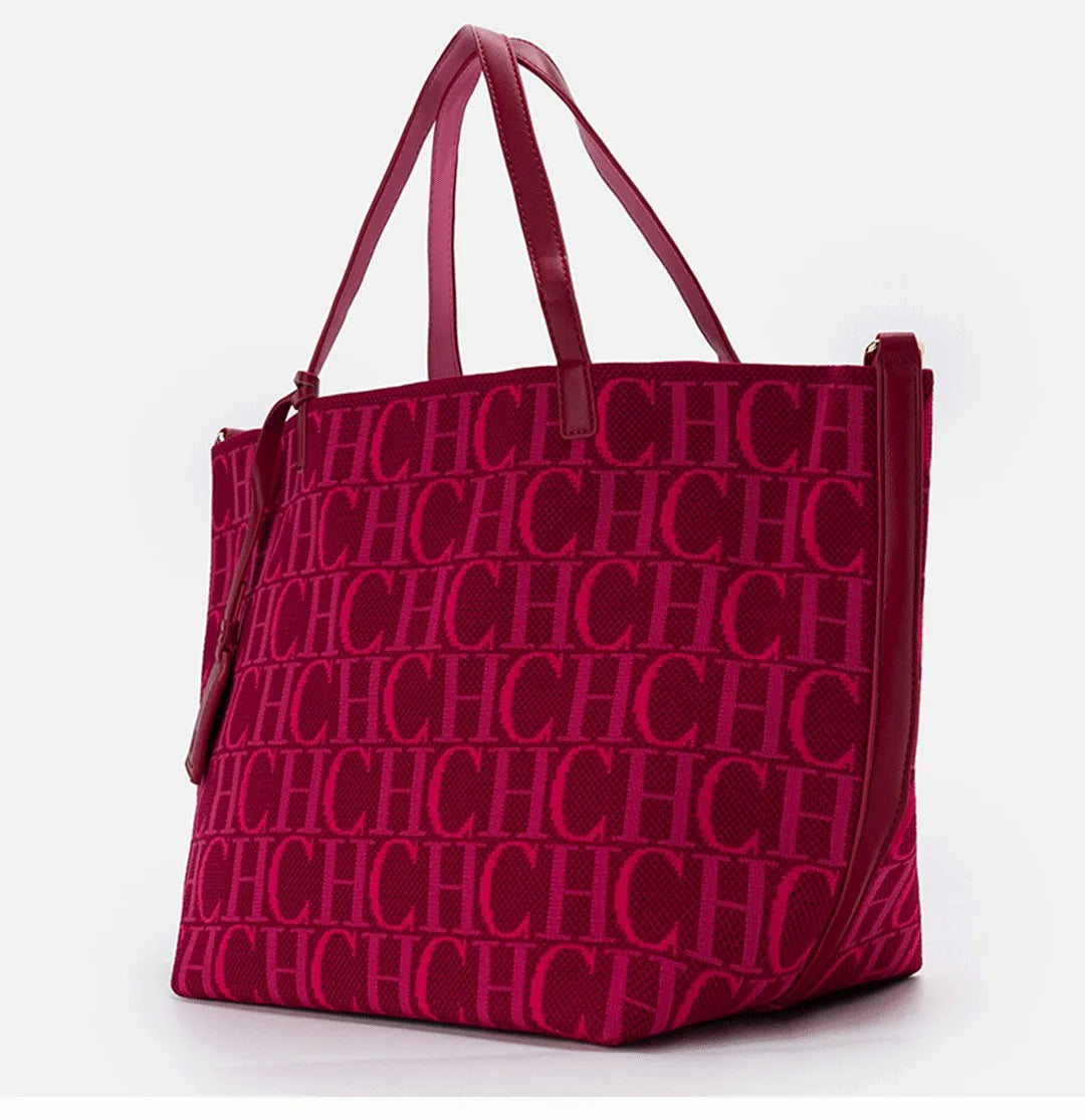 CH Fashion Simple Women's Commuter Travel Bag Classic Retro Large Capacity Pure Color Bucket Bag Trend Letter Ladies Handbag