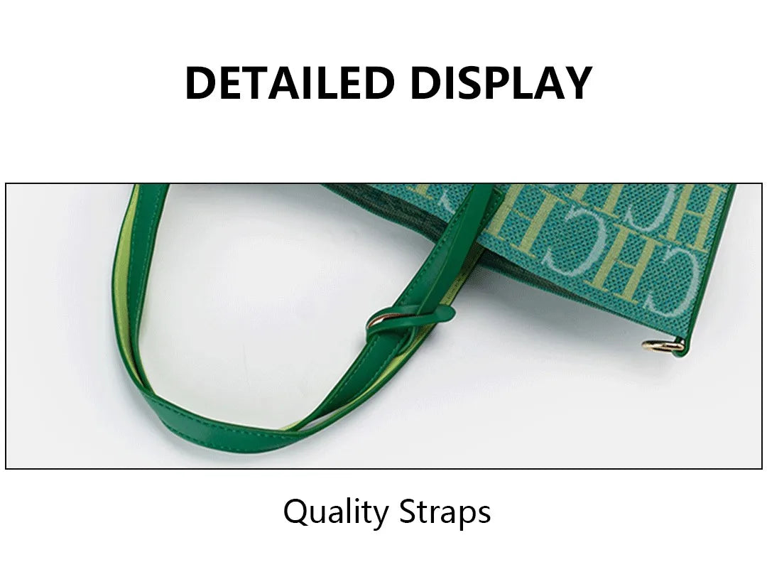 CH Fashion Simple Women's Commuter Travel Bag Classic Retro Large Capacity Pure Color Bucket Bag Trend Letter Ladies Handbag