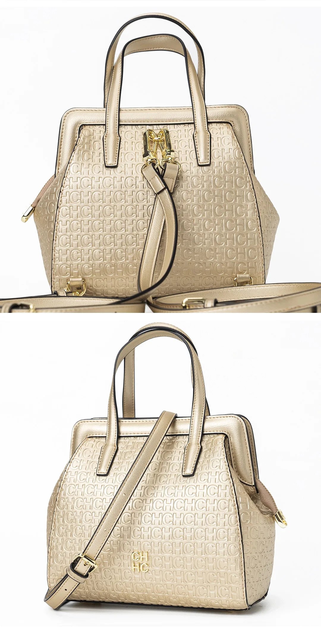 CH Classic Fashion Zipper Design Women's Handbag Monogram Print Versatile Solid Color Block Shoulder Bag