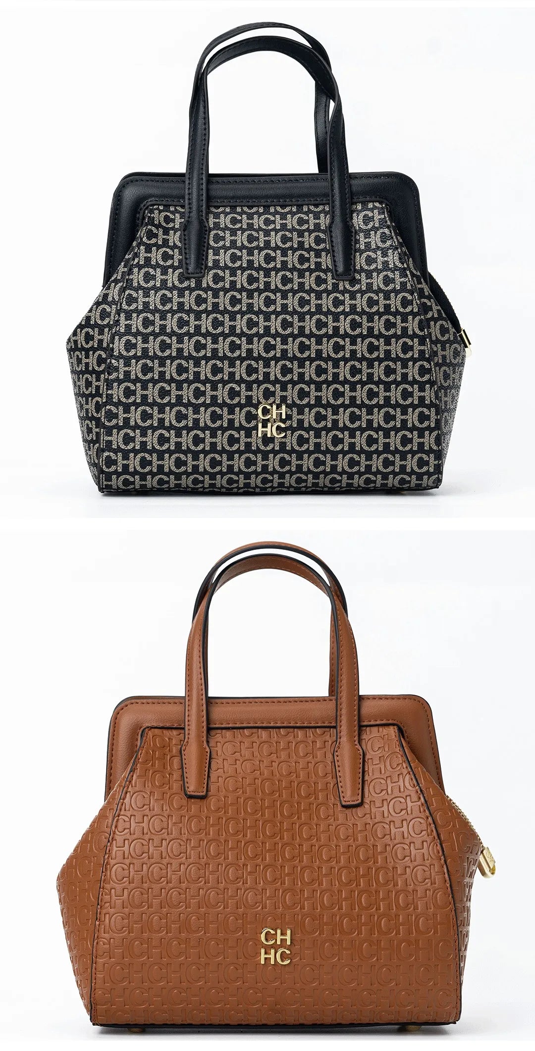 CH Classic Fashion Zipper Design Women's Handbag Monogram Print Versatile Solid Color Block Shoulder Bag