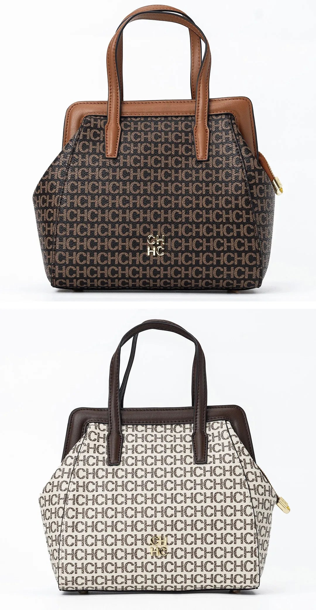 CH Classic Fashion Zipper Design Women's Handbag Monogram Print Versatile Solid Color Block Shoulder Bag