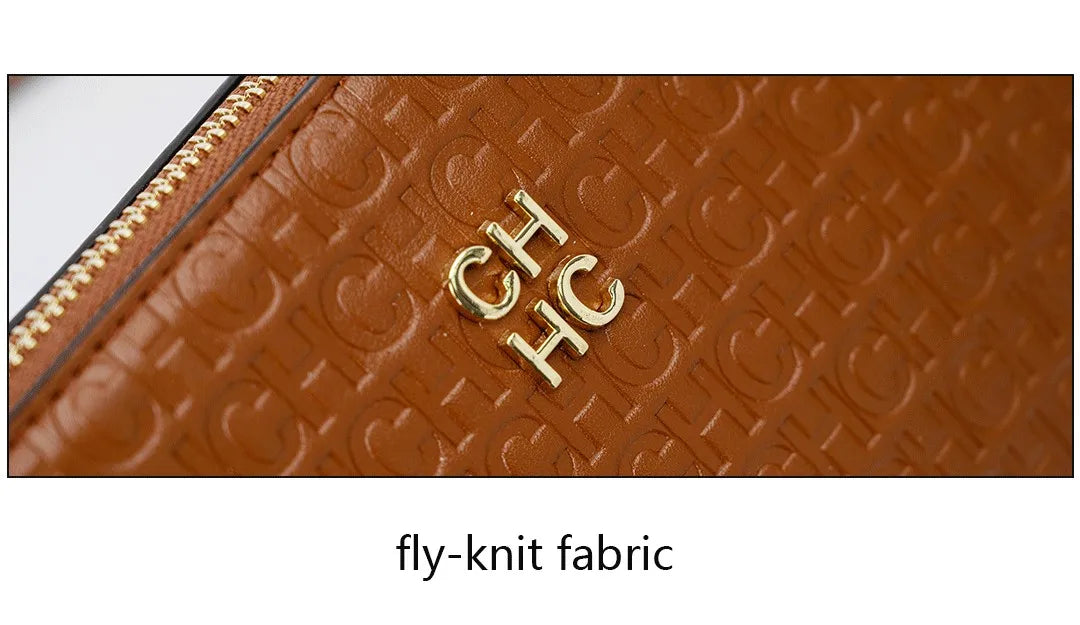 CH Classic Fashion Zipper Design Women's Handbag Monogram Print Versatile Solid Color Block Shoulder Bag