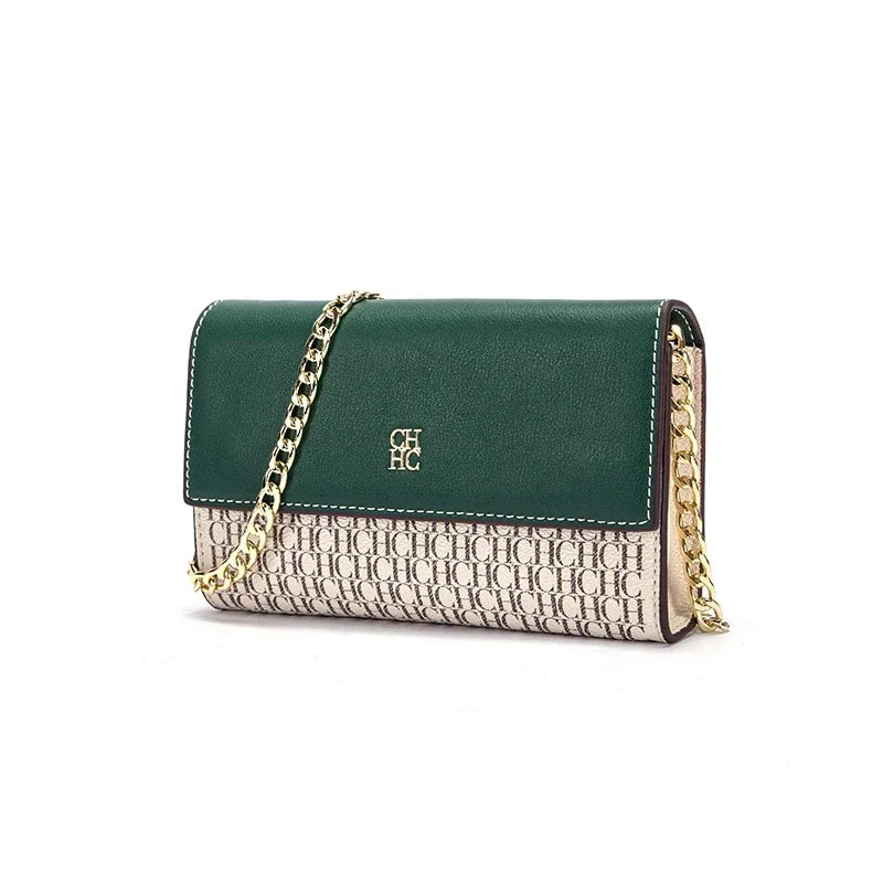 CH Exquisite Craftsmanship Women's Crossbody Bag Light Luxury Design Chain Bag Letter Elements Color Blocked Women's Chain Bag