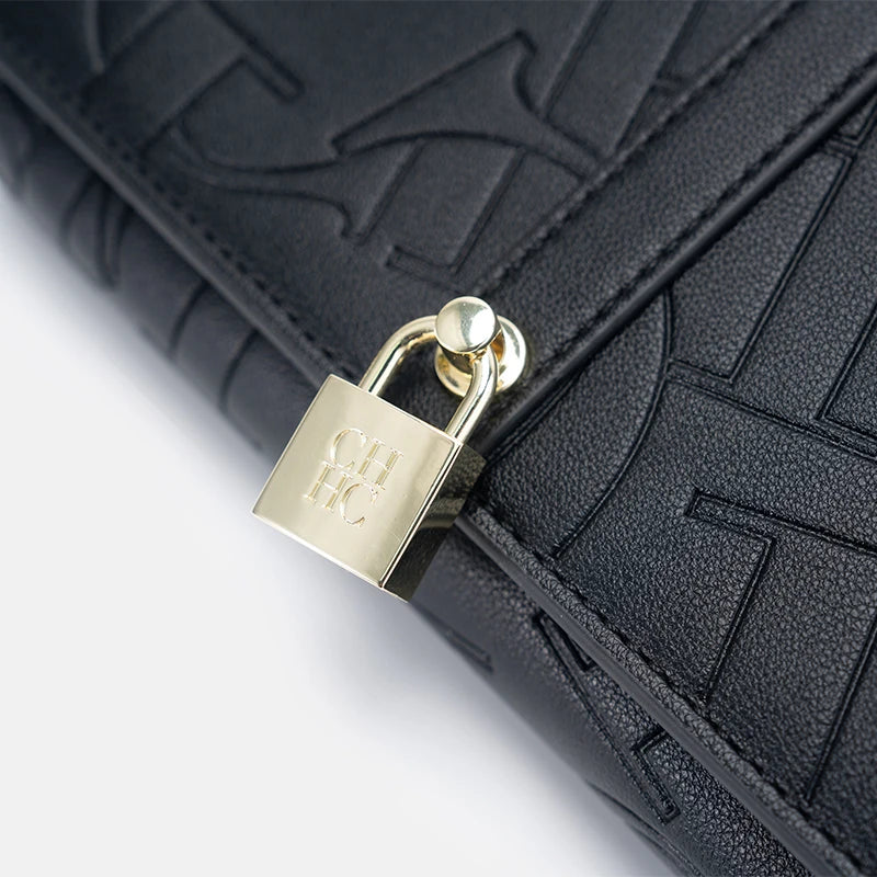 Fashion Chain Bag PU Material Solid Color Large Font Printing High Quality Lock Exquisite Design Women's 2025 Designer New Shoulder Bag