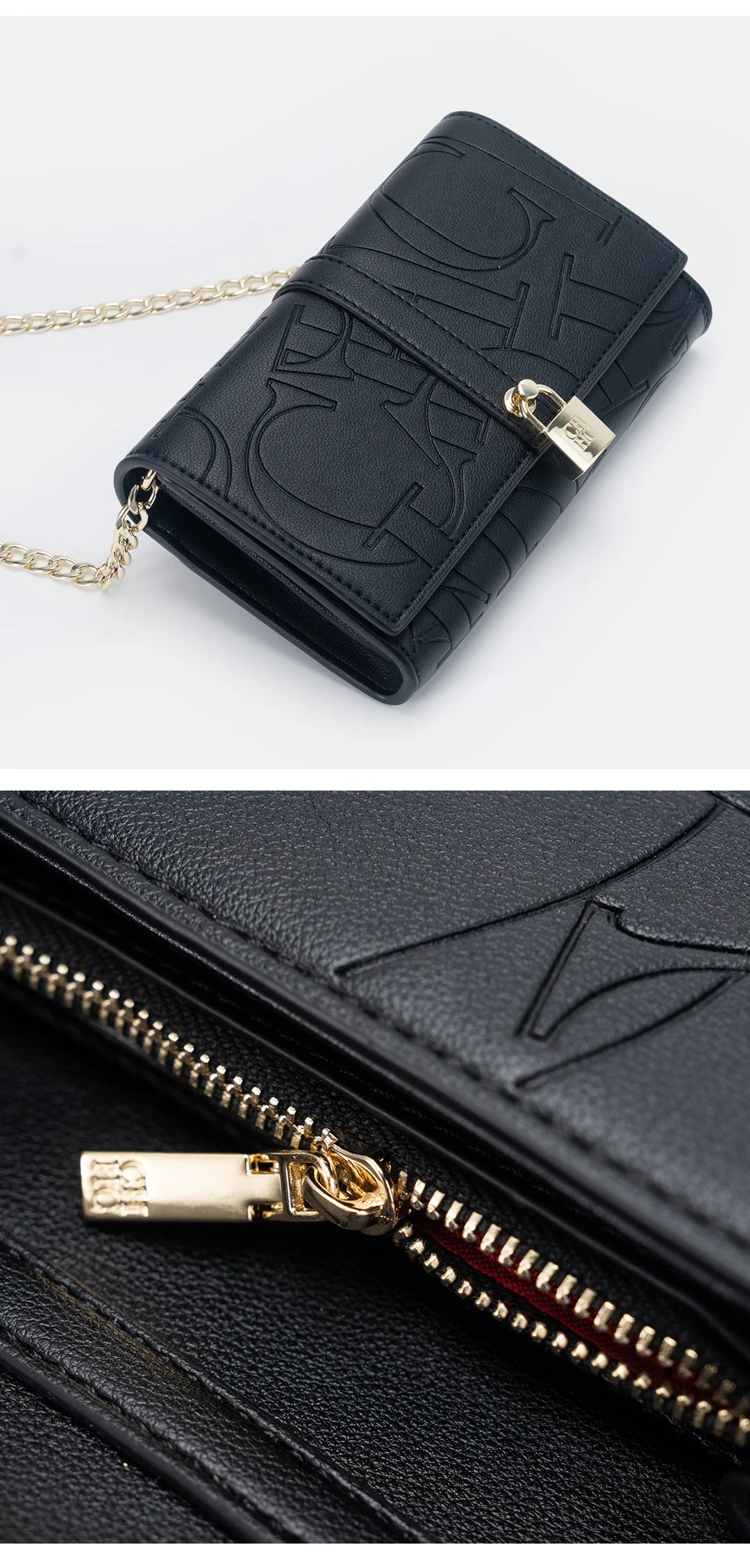 Fashion Chain Bag PU Material Solid Color Large Font Printing High Quality Lock Exquisite Design Women's 2025 Designer New Shoulder Bag
