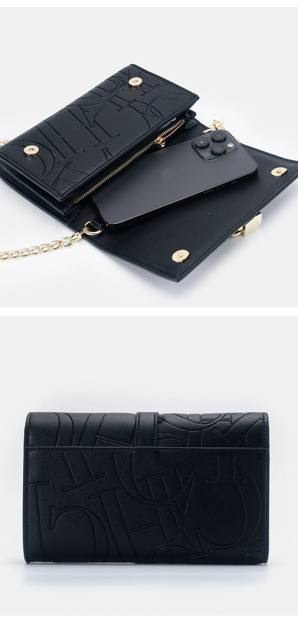 Fashion Chain Bag PU Material Solid Color Large Font Printing High Quality Lock Exquisite Design Women's 2025 Designer New Shoulder Bag