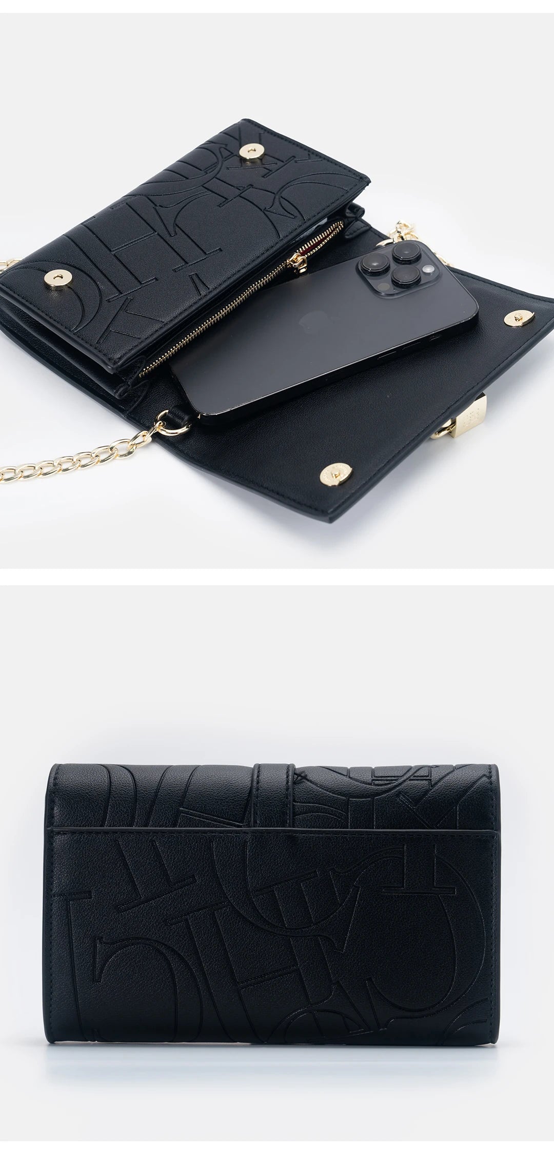 Fashion Chain Bag PU Material Solid Color Large Font Printing High Quality Lock Exquisite Design Women's 2025 Designer New Shoulder Bag