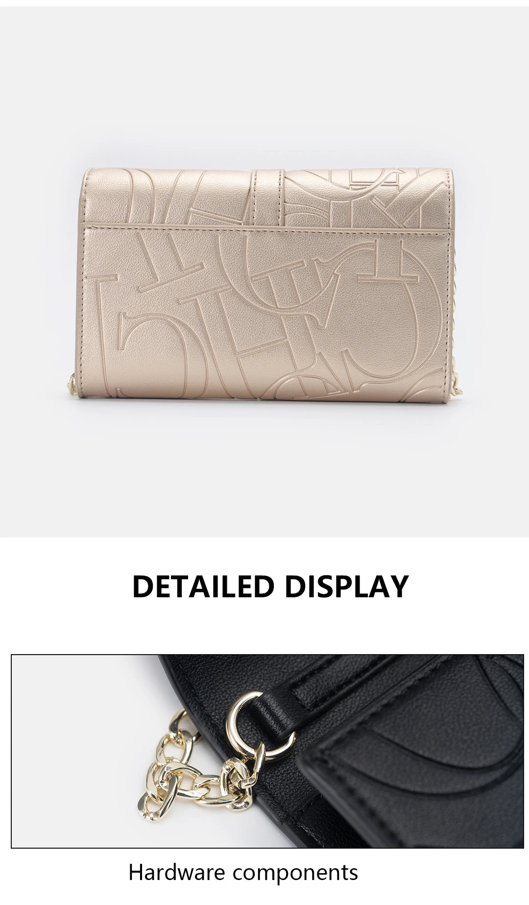 Fashion Chain Bag PU Material Solid Color Large Font Printing High Quality Lock Exquisite Design Women's 2025 Designer New Shoulder Bag