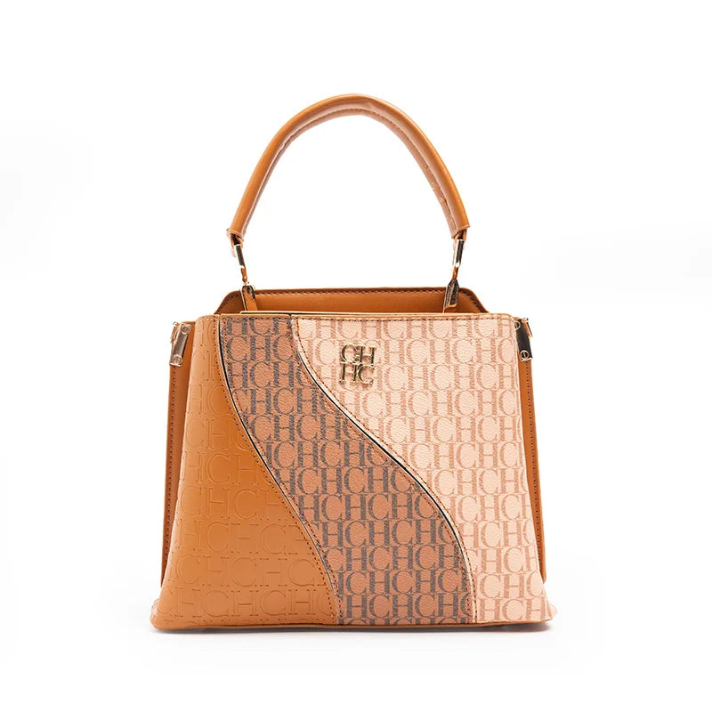 Classic Color Block Design Fashionable Women's Shoulder Bag Large Capacity Exquisite and Simple Brand Letter Multifunctional Design Handbag